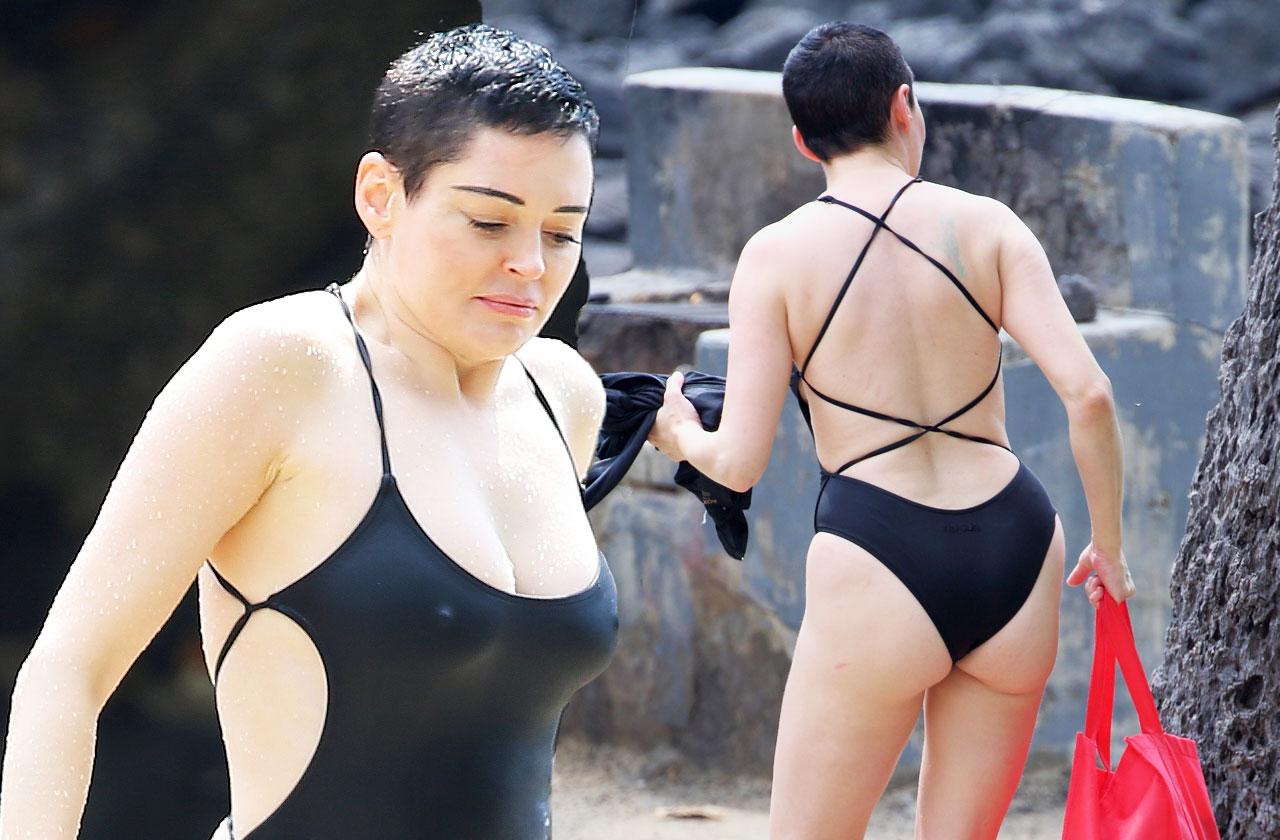 //Rose Mcgowan swimsuit vacation Harvey Weinstein pp