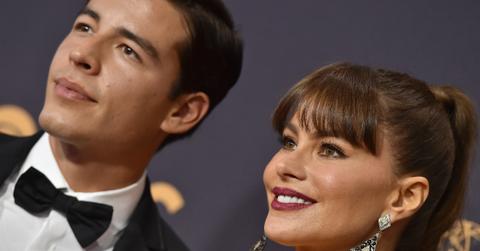 Sofia Vergara and son Manolo Gonzalez Vergara arrived at the 69th Annual Primetime Emmy Awards at Microsoft Theater on September 17, 2017 in Los Angeles, California. (Photo by Axelle/Bauer-Griffin/FilmMagic)