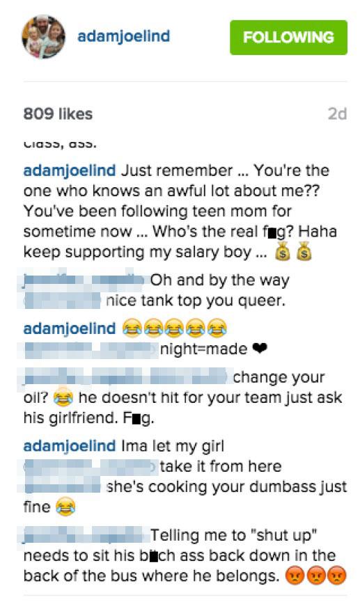 teen mom adam lind racist homophobic rant embed