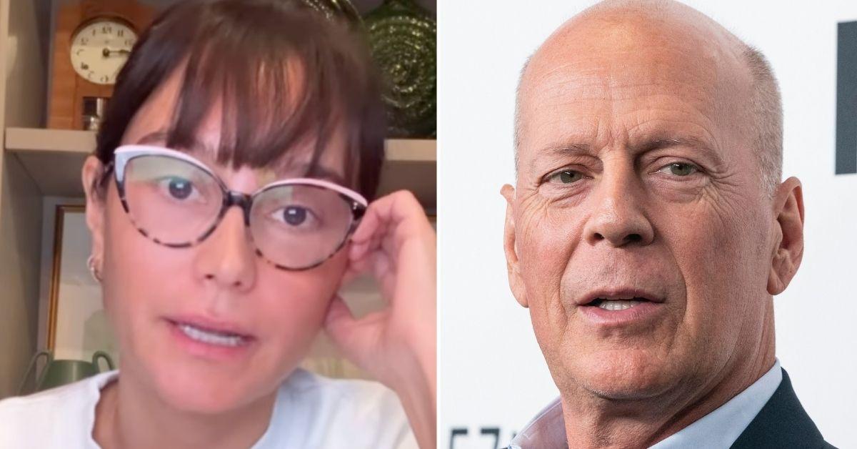 Split photo of Emma Heming and Bruce Willis.