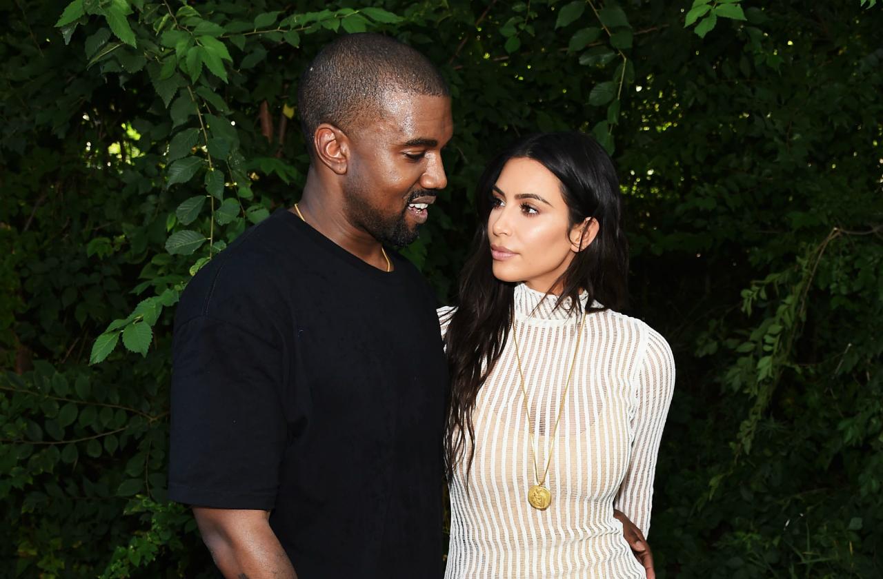 Kanye West and Kim Kardashian attend the Kanye West Yeezy Season 4 fashion show on September 7, 2016 in New York City