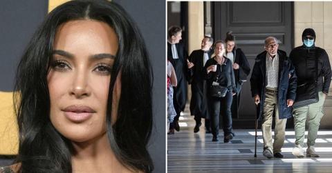 Split photo of Kim Kardashian and her