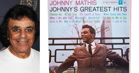 Photo of Johnny Mathis and record