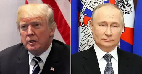 Composite photo of Donald Trump and Vladimir Putin