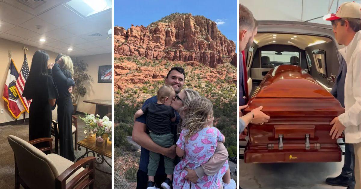 charlie kirk assassination wife video praying over dead body casket