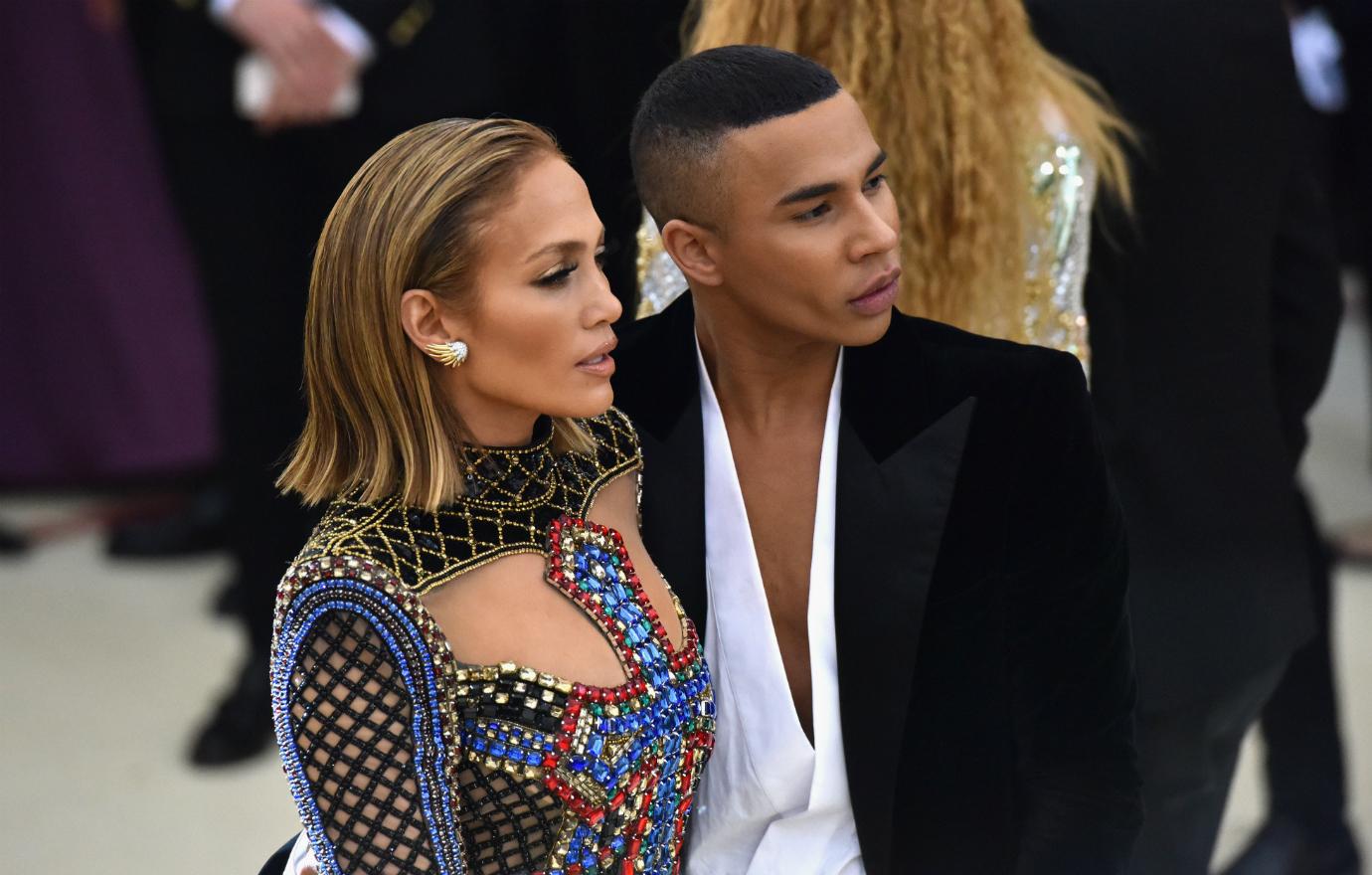 Jennifer Lopez and Alex Rodriguez attend the Heavenly Bodies: Fashion & The Catholic Imagination Costume Institute Gala at The Metropolitan Museum of Art on May 7, 2018 in New York City.