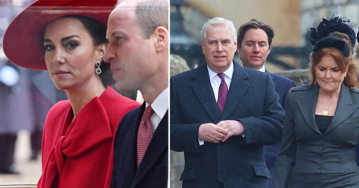 Composite photo of Kate Middleton, Prince William, Prince Andrew and Sarah Ferguson.