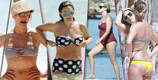 Two Hot Mamas And A Sexy Single Reese Witherspoon Drew Barrymore Cameron Diaz Strip Down At