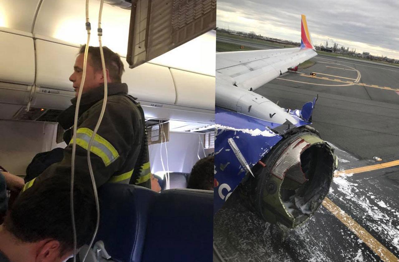 //Southwest Plane Engine Explosion Video Photos pp