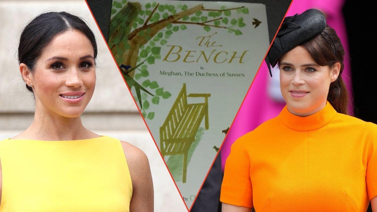 Split photos of Meghan Markle, Princess Eugenie and 'The Bench'