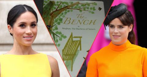 Split photos of Meghan Markle, Princess Eugenie and 'The Bench'