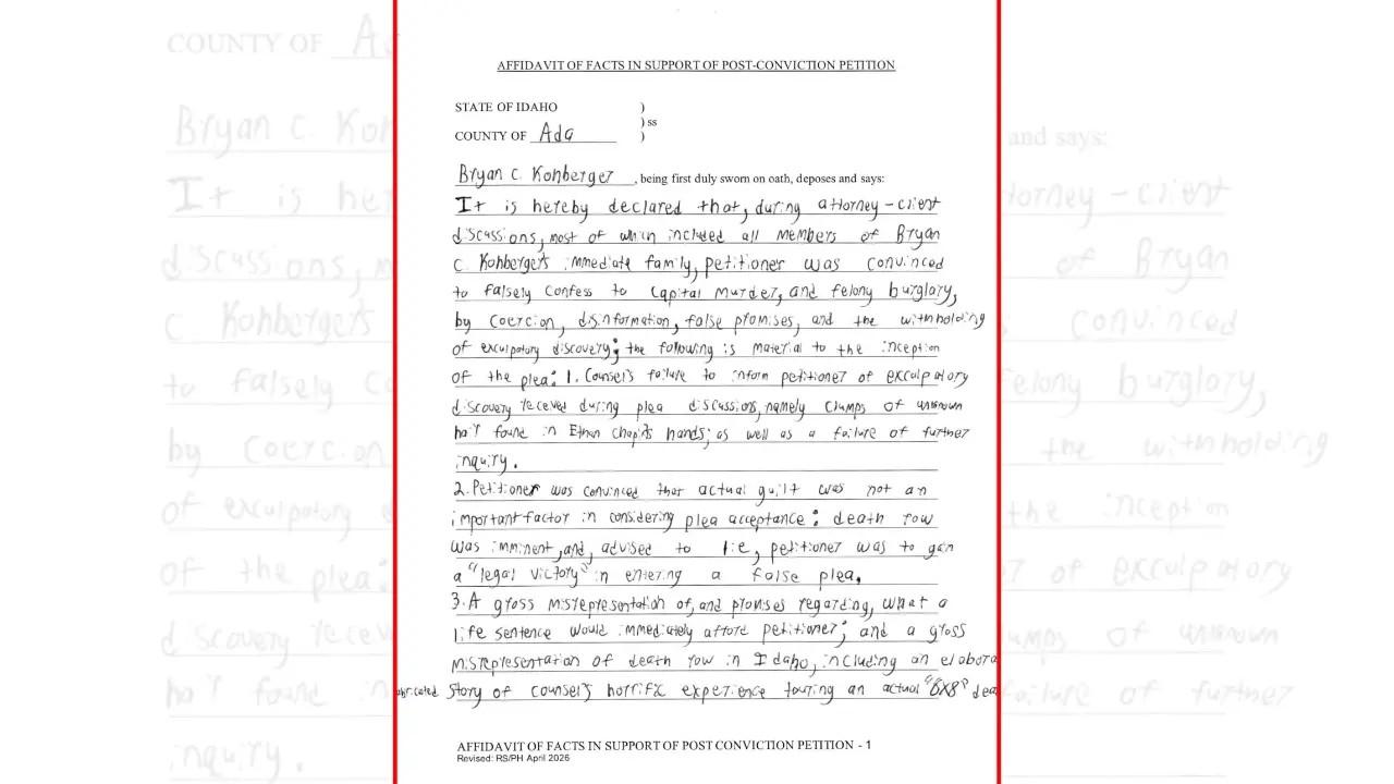 Radar obtained his handwritten appeal petition. 