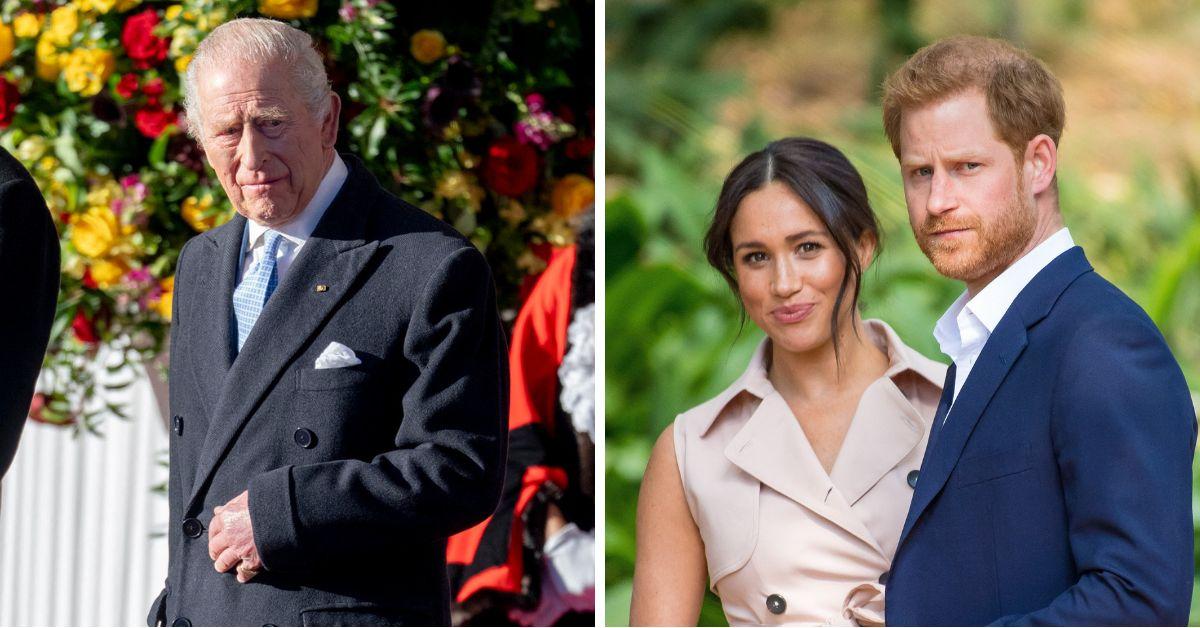 Split photos of Meghan Markle, Prince Harry and King Charles