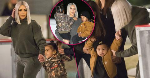 Kim Kardashian Helps Son Saint Ice Skate