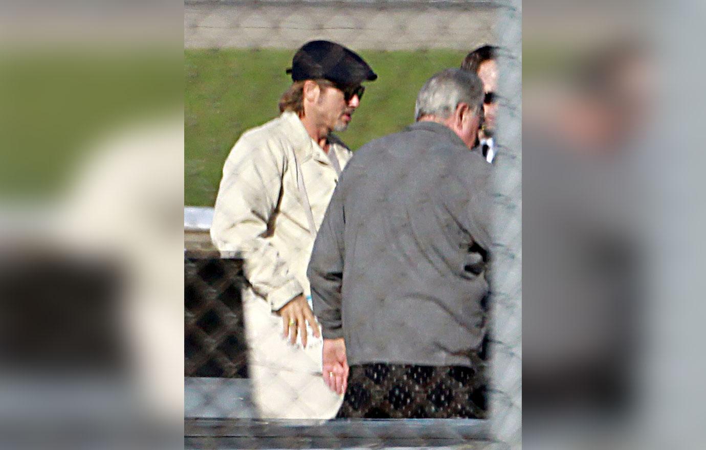 Brad Pitt hugging his parents in Missouri