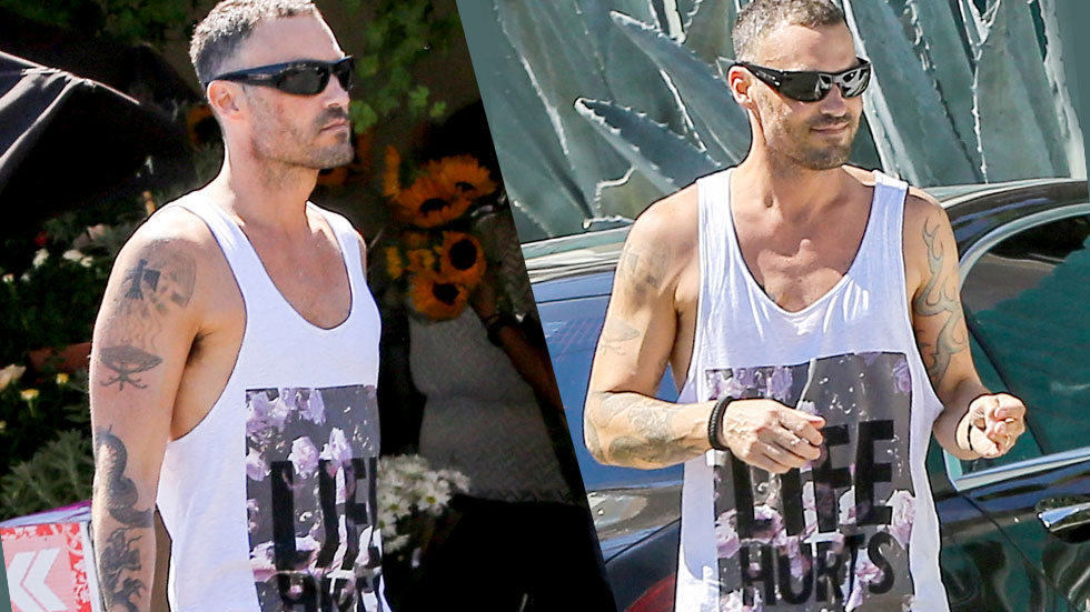 Life Hurts: Brian Austin Green Spotted Solo In Emo Tank Top After Megan Fox  Divorce Filing