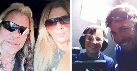 Split photo of Dog the Bounty Hunter and Francie, Anthony and Gregory Zacca