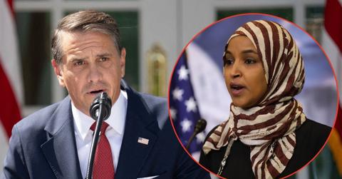 Split image of Todd Blanche and Ilhan Omar