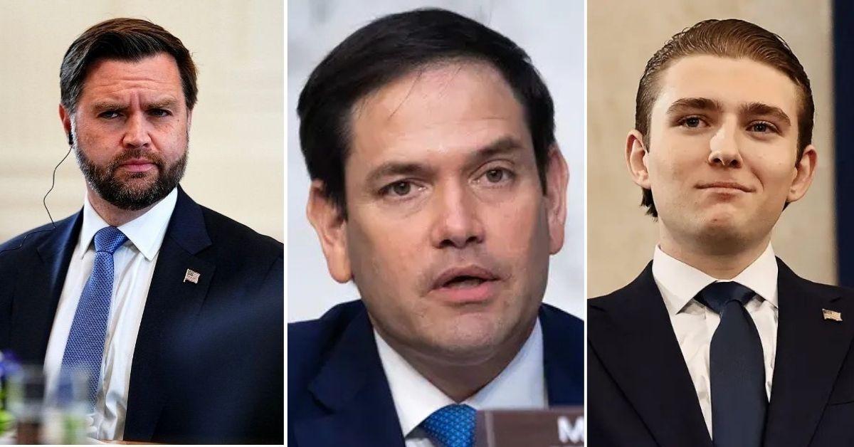 JD Vance, Marco Rubio, and Barron Trump.
