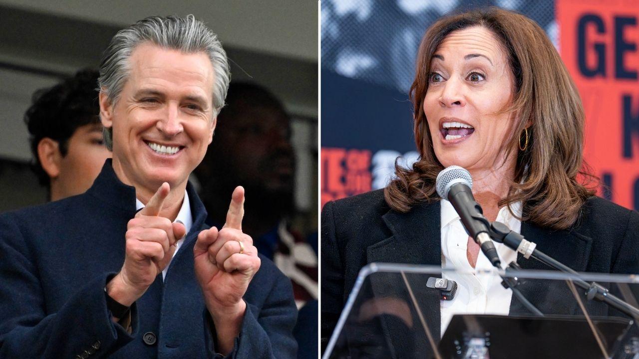 Photo of Kamala Harris, Gavin Newsom