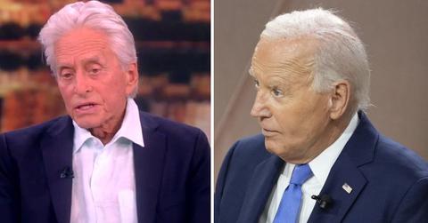 Composite photo of Michael Douglas and Joe Biden.