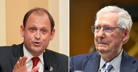 A photo of Andy Barr alongside a photo of Mitch McConnell
