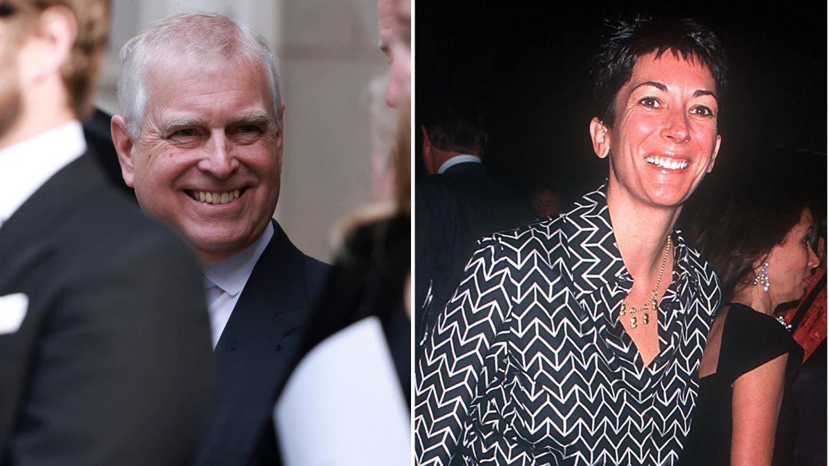 Split photos of Ghislaine Maxwell and Andrew Windsor