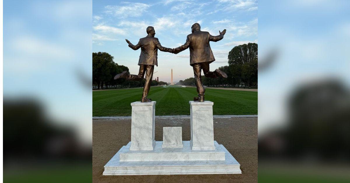 Photo of Trump and Epstein statues