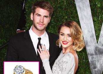 //liam hemsworth miley cyrus engagement ring