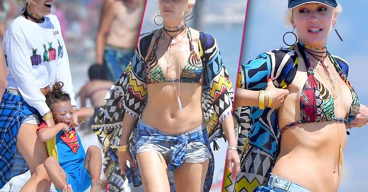 Gwen Stefani Shows Off Toned Abs In Bikini Beach Pics At 47