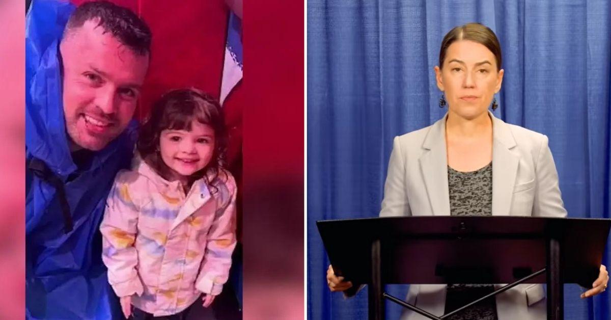 split photo of Christopher Scholtes, daughter and Pima County Attorney Laura Conover