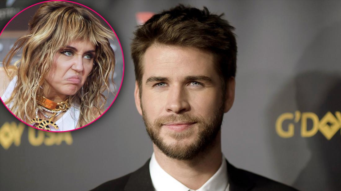 Liam Hemsworth Looking Independent and Confident Not Looking to Date Amid DIvorce with Inset of Crazed and Upset Miley Cyrus