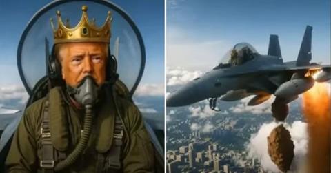 AI photo of pilot Donald Trump and Fighter Jet