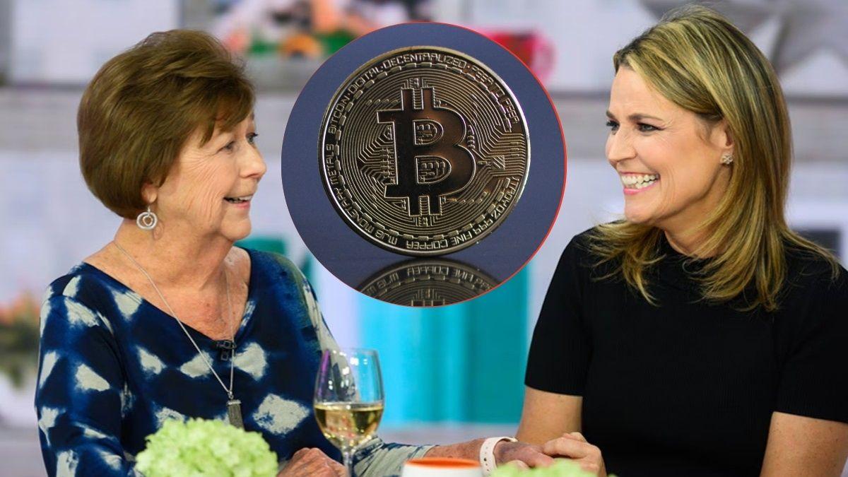 Composite photo of Nancy and Savannah Guthrie and Bitcoin
