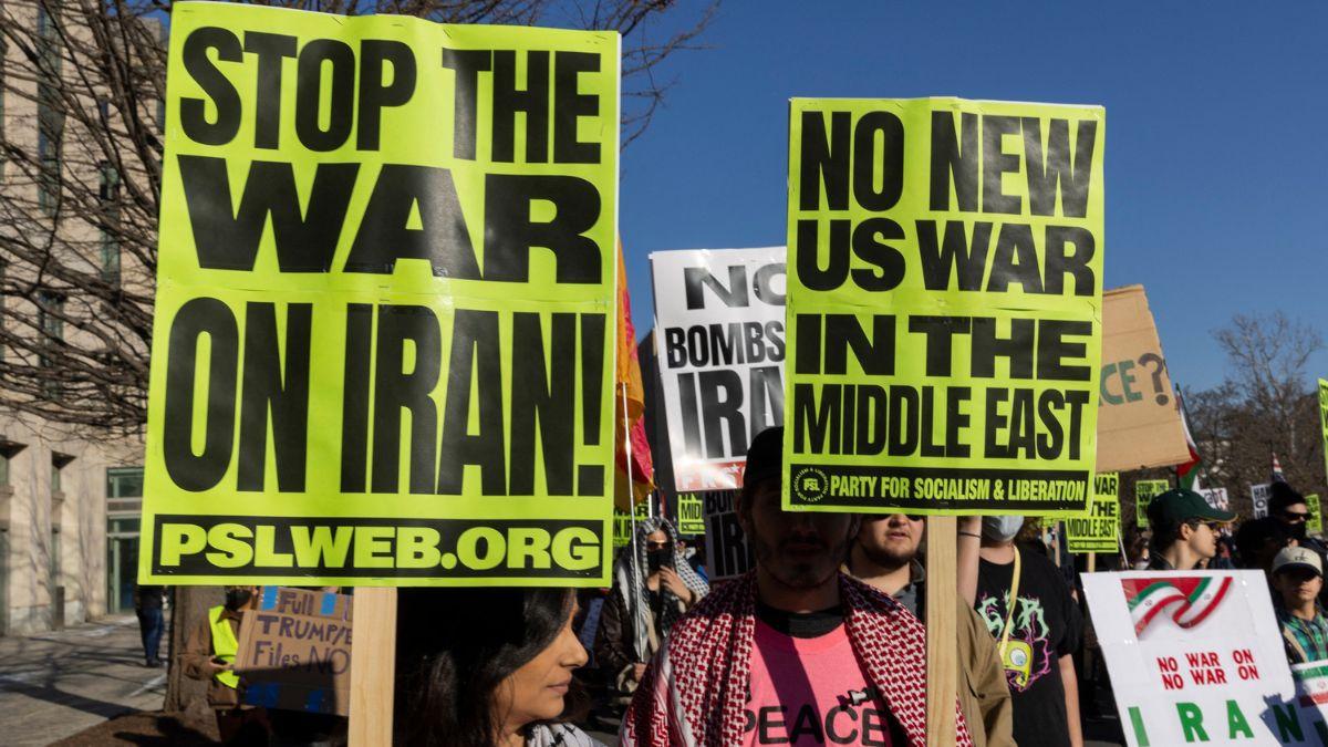 A photo of an anti-war demonstration