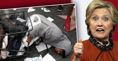 Trump Hollywood Star Homeless Woman Attacked Hillary Clinton Supporters Video