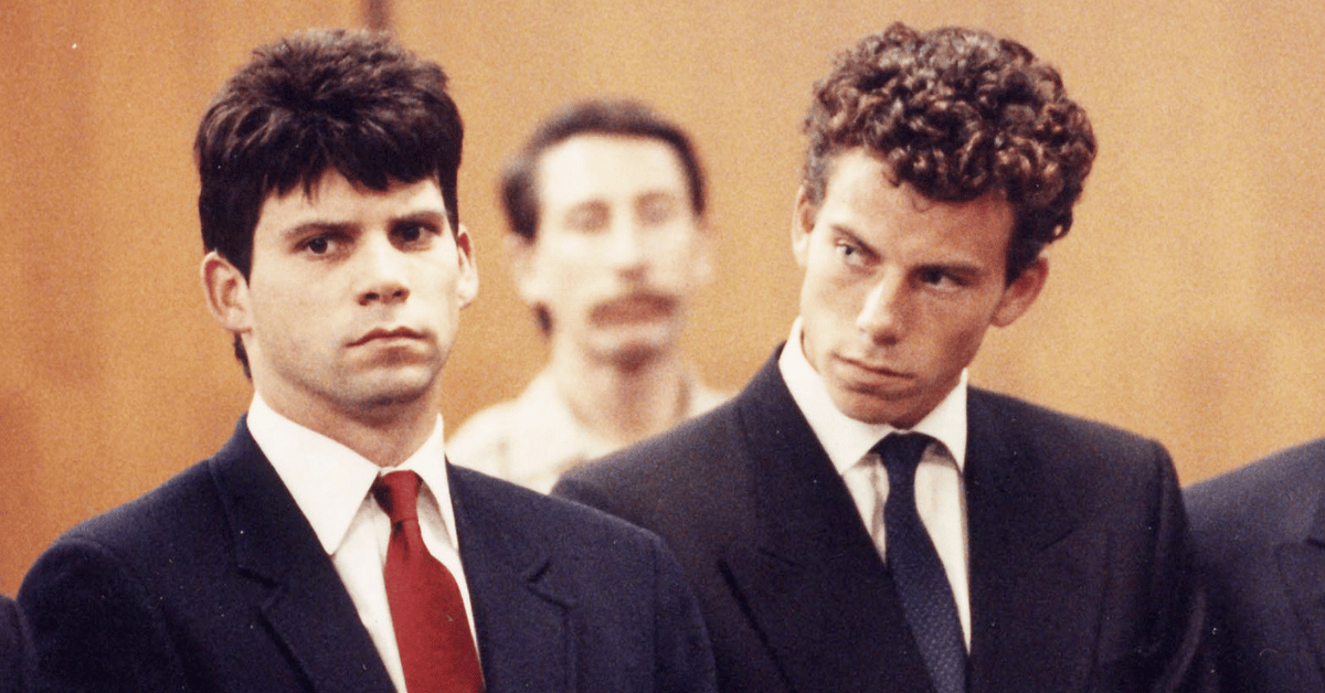 Photo of Lyle and Erik Menendez in court 