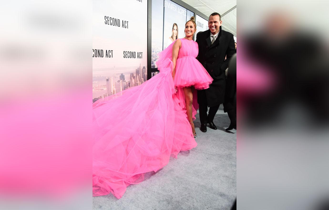 Jennifer Lopez Hot Pink Dress Second Act Premiere