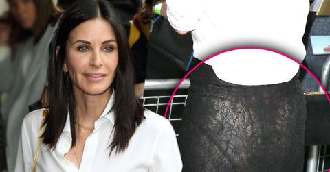 Courteney Cox Wardrobe Malfunction Thong Butt Skirt