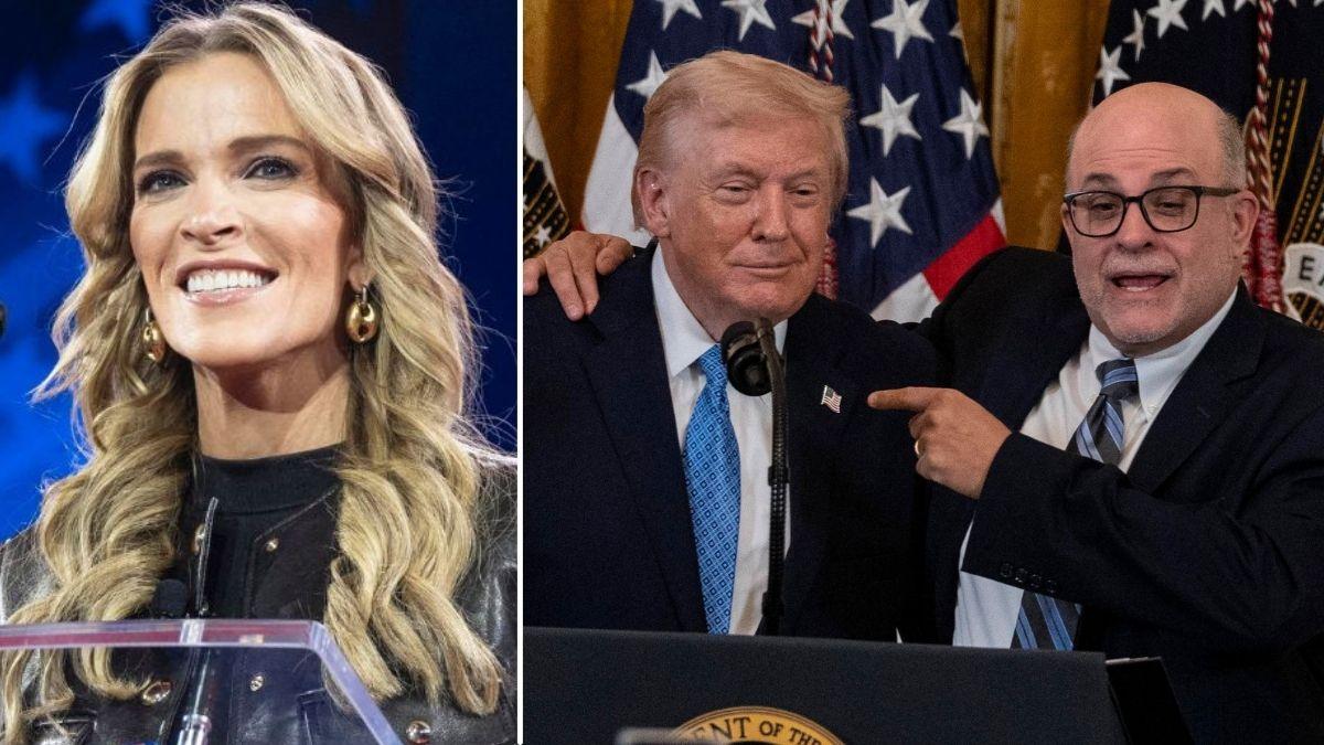 split image of Megyn Kelly / Donald Trump and Mark Levin