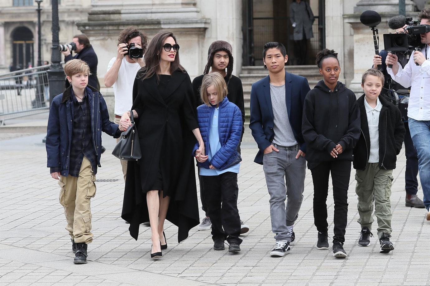 //Angelina Jolie kids Paris vacation