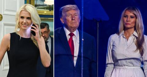split image of Natalie Harp, Donald Trump and Melania Trump