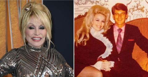 Split photo of Dolly Parton, Dolly Parton and Carl Thomas Dean