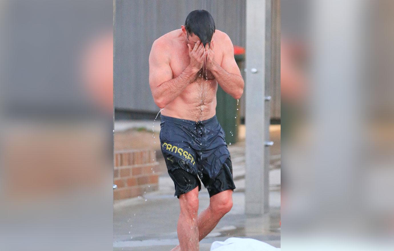 Hugh jackman shirtless body shower