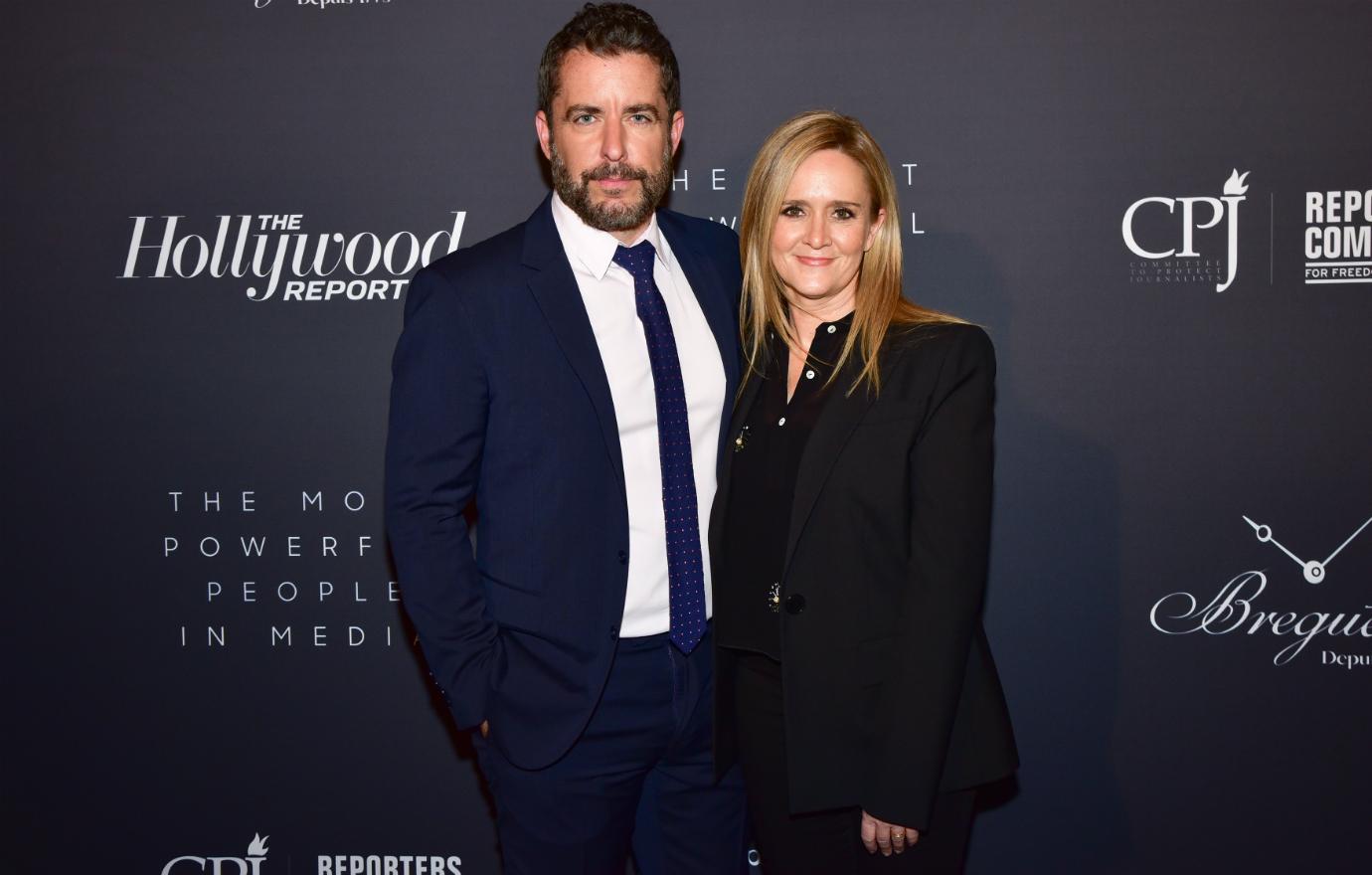 Jason Jones and Samantha Bee attended The Hollywood Reporter Celebrates The Most Powerful People In Media at The Pool on April 11, 2019 in New York City.