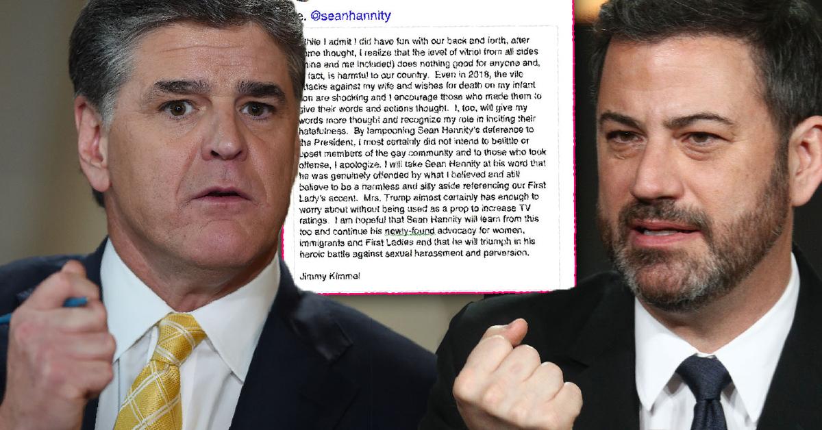 Jimmy Kimmel Caves To Sean Hannity Ends Twitter Feud Over Melania Trump