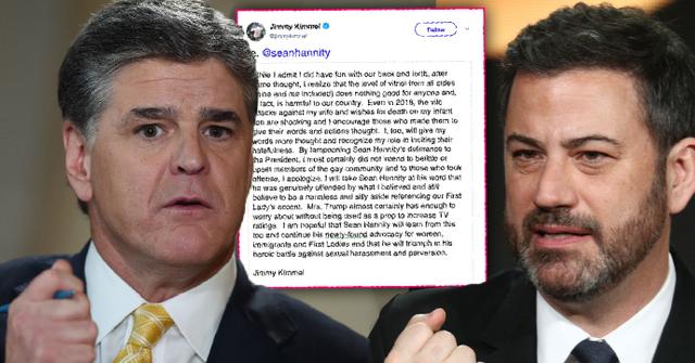 Jimmy Kimmel Caves To Sean Hannity Ends Twitter Feud Over Melania Trump