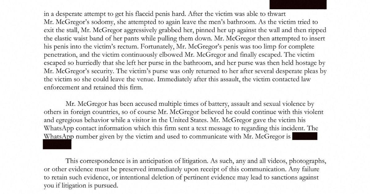 Conor McGregor Led Accuser Into Bathroom Before Alleged Sexual Assault