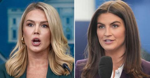 Split photo of Karoline Leavitt and Kaitlan Collins.