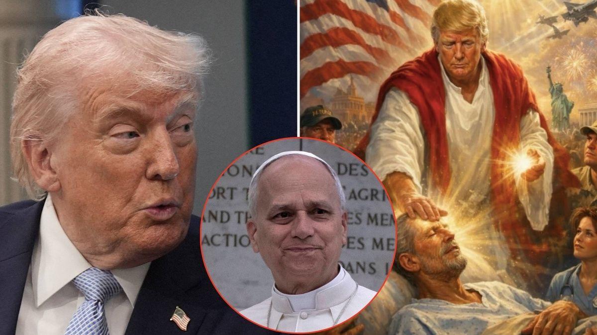 picture of Donald Trump and Pope Leo